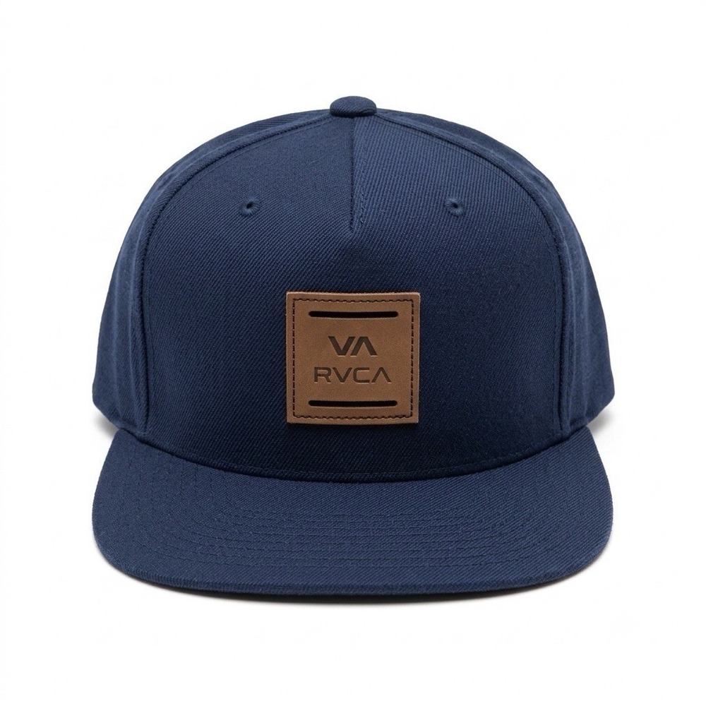 RVCA Men's Hat Navy Blue Snapback OS Adjustable Patch Logo Casual Everyday